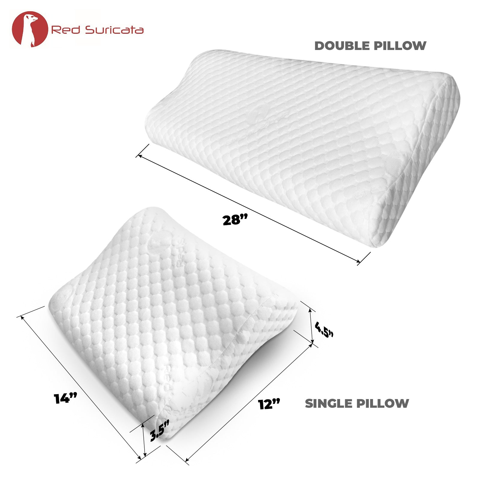Travel Contour Mini Pillow - Bundle of 2 pillows and double pillowcase-Travel-Red Suricata