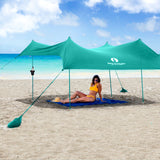 Red Suricata Turquoise Multi Terrain Sun Shade Canopy Tent Sunshade with sand bags & ground anchor screws